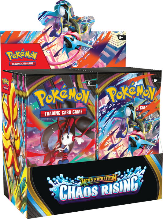 PRE ORDEN Pokemon TCG: Mega Evolution 04 Chaos Rising- Booster Display (36 Packs) Limite 1 por Cliente